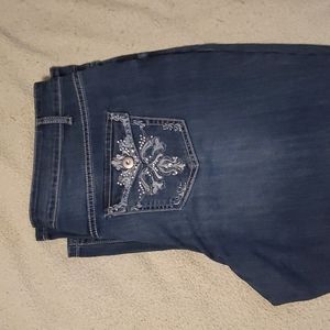 cjbanks classic fit embellished jeans 20W dark wash denim